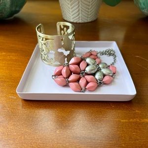 Square metal light lilac purple pink catch all tray